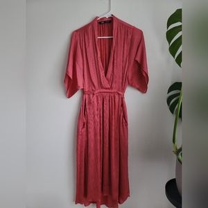 Zara Crinkle Hi-Low Tie Dress